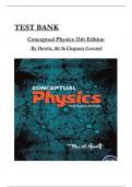 Test Bank for Conceptual Physics 13th Edition By Paul G Hewitt All Chapters 1 to 36 complete Verified editon