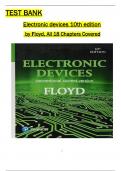 Test Bank for Electronic Devices: Conventional Current Version, 10th edition by Floyd All 1-1 8 Chapters Covered ,Latest Edition, ISBN: 9780134414447