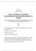 CDIP {AHIMA'S CLINICAL DOCUMENTATION IMPROVEMENT} EXAM |GUARANTEED ACCURATE ANSWERS |VERIFIED