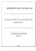 (PMHNP) D347 NURS 6440 - Advanced PMH Care of Children & Adolescents- Latest OA Exam 2024.