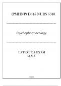 (PMHNP) D345 NURS 6348 - Psychopharmacology - Latest OA Exam 2024.