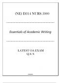 (NE) D314 NURS 5000 - Essentials of Academic Writing - Latest OA Exam 2024