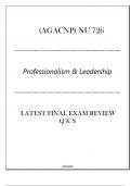 (AGACNP) NU 726 Professionalism & Leadership - Latest Final Exam Review Q & S 2024