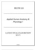 (LU) HLTH 221 Applied Human Anatomy & Physiology I - Latest Final Exam Review Q & S 2024