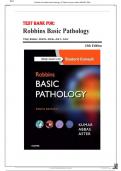 Test Bank for Robbins Basic Pathology 10th Edition by Vinay Kumar, Abul K. Abba & Jon C. Aster, ISBN No; 9780323353175 Chapter 1-24  Complete Guide A+ (NEWEST 2024)