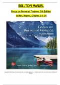 SOLUTION MANUAL for Focus on Personal Finance, 7th Edition by Hart, Kapoor  All 1-14 Chapters Covered ,Latest Edition, ISBN:9781260772371