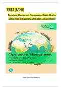 TEST BANK for Operations Management: Processes and Supply Chains 13th Edition by Krajewski Lee and Manoj Malhotra All Chapters Covered ,Latest Edition