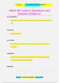 NUSA 401 exam 5 Questions and  Answers Grade A+