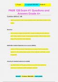 PNUR 128 Exam #1 Questions and  Answers Grade A+