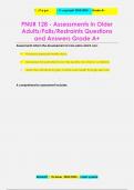 PNUR 128 - Assessments in Older  Adults/Falls/Restraints Questions  and Answers Grade A+