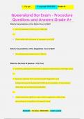 Queensland Bar Exam - Procedure Questions and Answers Grade A+