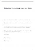 Minnesota Cosmetology Laws and Rules Exam Questions and Answers