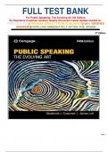 Test Bank For Public Speaking: The Evolving Art  5th Edition By Stephanie Coopman| 9780357656754| All Chapters| LATEST