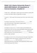 PHSC 121 Liberty University Exam 3 2024-2025 Edition. All Questions & Correct Answers. Graded A+