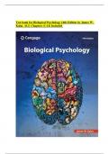 TestBank For Biological Psychology, 14th Edition, James W. Kalat Test Bank || Complete Guide A+ 2024|2025