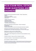 RCIS EXAM REAL ESTATE EXAM QUESTIONS AND ANSWERS 