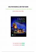 Solution Manual and Test Bank Check-in Check-Out: Managing Hotel Operations 10th Edition (Gary Vallen, 2017), Chapters 1-13 | Complete Guide A+