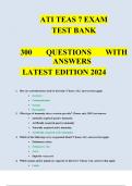 ATI TEAS 7 EXAM TEST BANK  300 QUESTIONS WITH ANSWERS  LATEST EDITION 2024