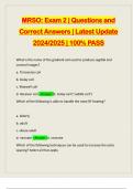 MRSO: Exam 2 | Questions and Correct Answers | Latest Update 2024/2025 | 100% PASS