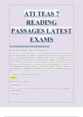 ATI TEAS 7 READING PASSAGES LATEST EXAMS 2024