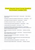   Ontario Security Guard Course Questions And Answers Updated 2024.