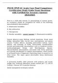 PNCB CPNP-AC Acute Care Final Competency Certification Study Guide Exam Questions with Certified for Accuracy Answers 2024/2025