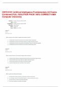 CBYS 6101 Artificial Intelligence Fundamentals All Exams Combined;FULL SOLUTION PACK 100% CORRECT-AMA Computer University