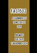 FAC1502 ASSIGNMENT 7 SEMESTER 2 2024// DUE NOVEMBER 2024///