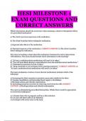 HESI Milestone 1 EXAM Questions & Correct Answers