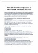 NUR-631 Final Exam Questions & Answers with Rationales 2024/2025