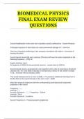 BMP  Comprehensive Biomedical Physics exam review questions with verified solutions; latest exam graded A+