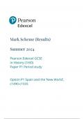 Pearson Edexcel GCSE In History (1HI0) Paper P1 Period study Option P1 Spain and the ‘New World’, c1490-c1555 mark scheme june 2024  1hi0-p1