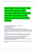 Eat Right Prep Exam Test Bank Questions with Correct Detailed Answers (Verified Answers with Explanations) 2024-2025 update 