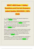 MNGT 4800 Exam 1 Kelley | Questions and Correct Answers | Latest Update 2024/2025 | 100% PASS