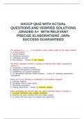 HACCP QUIZ WITH ACTUAL QUESTIONS AND VERIFIED SOLUTIONS ,GRADED A+ WITH RELEVANT PRECISE ELABORATIONS ,100% SUCCESS GUARANTEED.