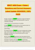 MNGT 4800 Exam 1 Baker | Questions and Correct Answers | Latest Update 2024/2025 | 100% PASS