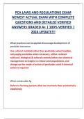 PCA LAWS AND REGULATIONS EXAM  NEWEST ACTUAL EXAM WITH COMPLETE  QUESTIONS AND DETAILED VERIFIED  ANSWERS GRADED A+ | 100% VERIFIED |  2024 UPDATE!!!