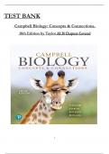 Test Bank for Campbell Biology: Concepts and Connections, 10th Edition by Taylor, Simon, Dickey & Hogan, All Chapters 1 to  38 complete Verified editon ISBN:9780135269169