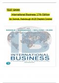 Test Bank for International Business: Environments & Operations, 17th Edition by Daniels, Radebaugh & Sullivan All 1-20 Chapters Covered ,Latest Edition, ISBN:9780135899915