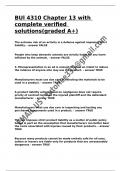 BUl 4310 Chapter 13 with complete verified solutions(graded A+).