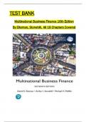 Test Bank for Multinational Business Finance 16th Edition By (Eiteman/Stonehill/Moffett),  All 1-18  Chapters Covered ,Latest Edition, ISBN9780137496013