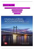 Test Bank - for Managerial Accounting: Creating Value in a Dynamic Business Environment, 13th Edition by Ronald Hilton, All Chapters | Complete Guide A+