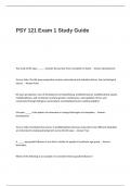 PSY 121 Exam 1 Study Guide Questions and Answers