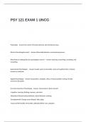 PSY 121 EXAM 1 UNCG QUESTIONS AND ANSWERS