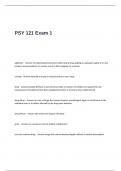 PSY 121 Exam 1 Questions and Correct Answers