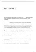 PSY 121 Exam 1 Questions with Correct Solutions