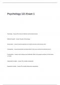 Psychology 121 Exam 1 Q& As