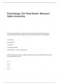 Psychology 121 Final Exam Questions and Correct Answers