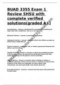 BUAD 3355 Exam 1 Review SHSU with complete verified solutions(graded A+).