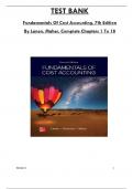 Test Bank For Fundamentals Of Cost Accounting, 7th Edition By Lanen, Maher, Consists Of 18 Complete Chapters, ISBN: 978-1264100842